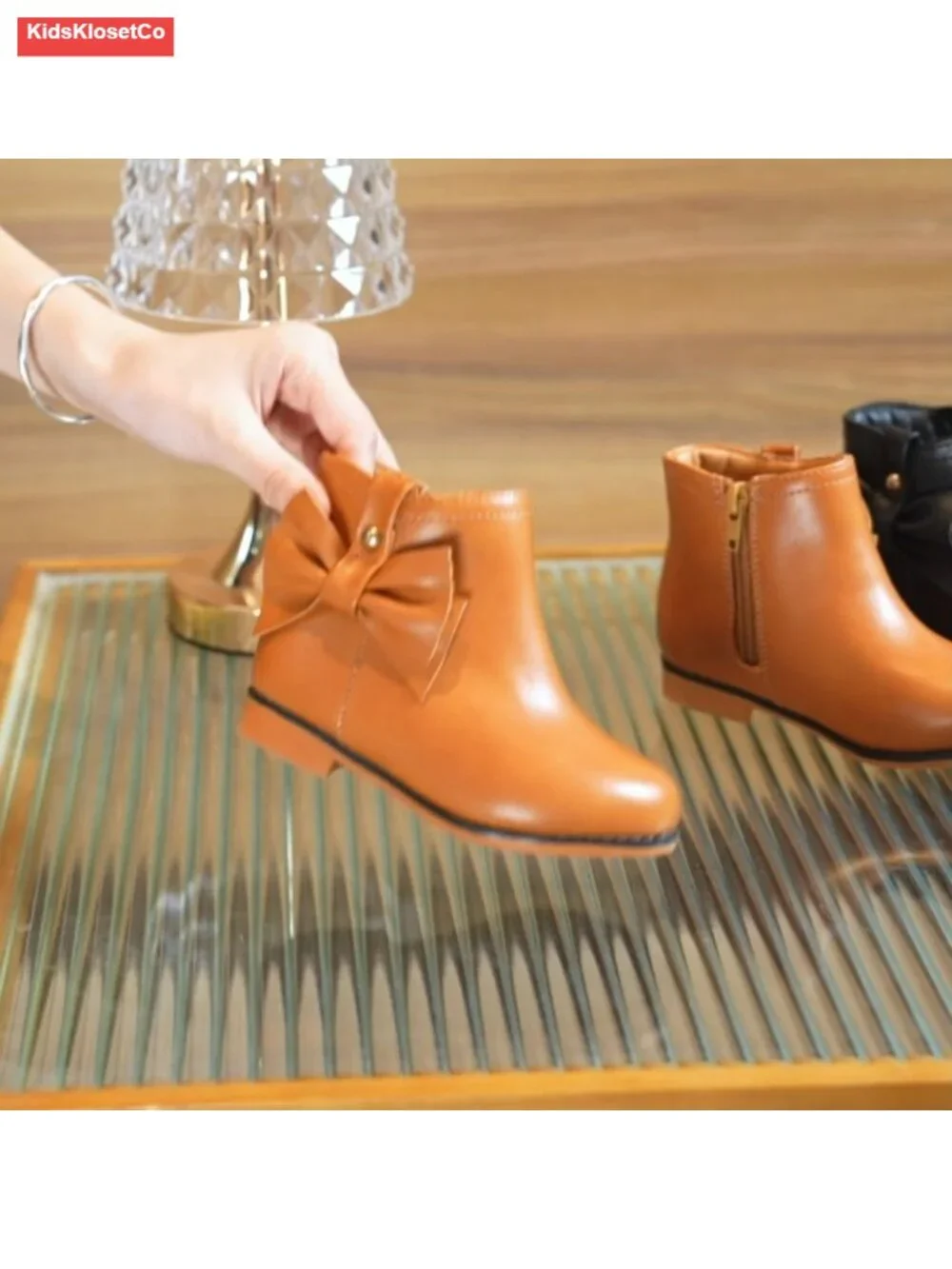 Girls Ankle Boots with Zipper Suede Booties Bow Toddler Little Kids